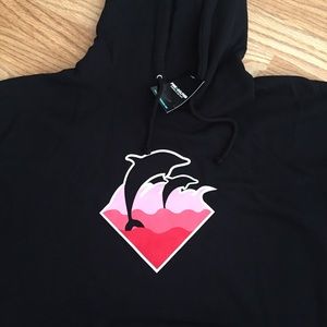 Pink Dolphin Shirts - NEW PINK DOLPHIN WAVES BLACK HOODIE XL Pink Dolphin Shirts - NEW PINK DOLPHIN WAVES BLACK HOODIE XL